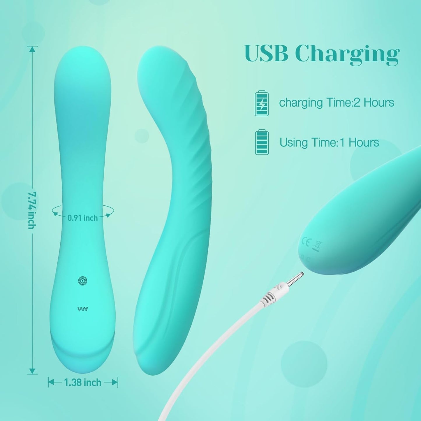 Ultra Strong G Spot Vibrator Deep Penetration Adult Toy Women Couples Full Silicone Soft Dildo Massager