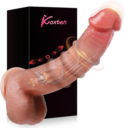 Thrusting Vibrating Heating Dildo Sex Toy - 9 Modes Penis Shaped Adult Toy for Women G Spot Anal Fun