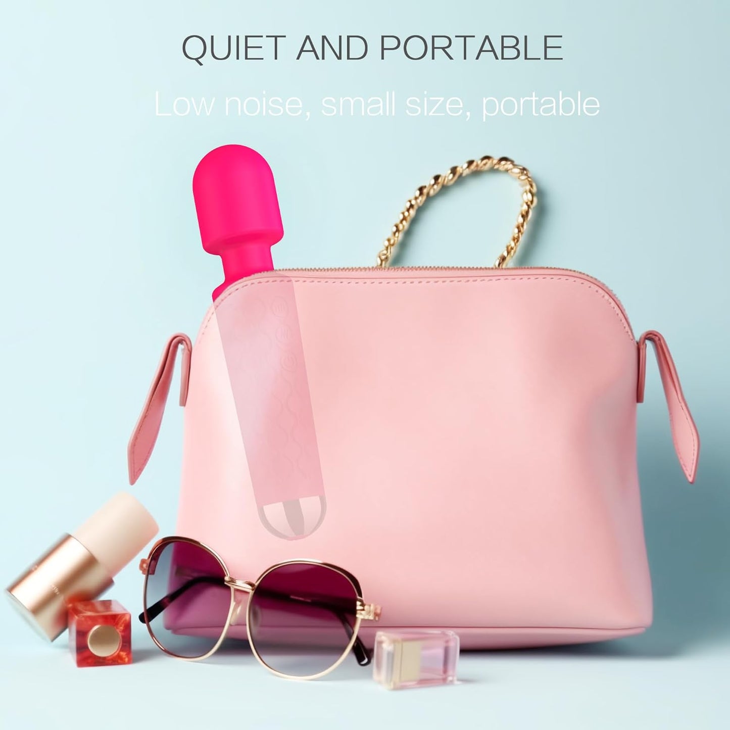 Vibrator Wand Adult Sex Toy G Spot Clit Stimulator 8 Speeds 20 Patterns Waterproof Rose Red