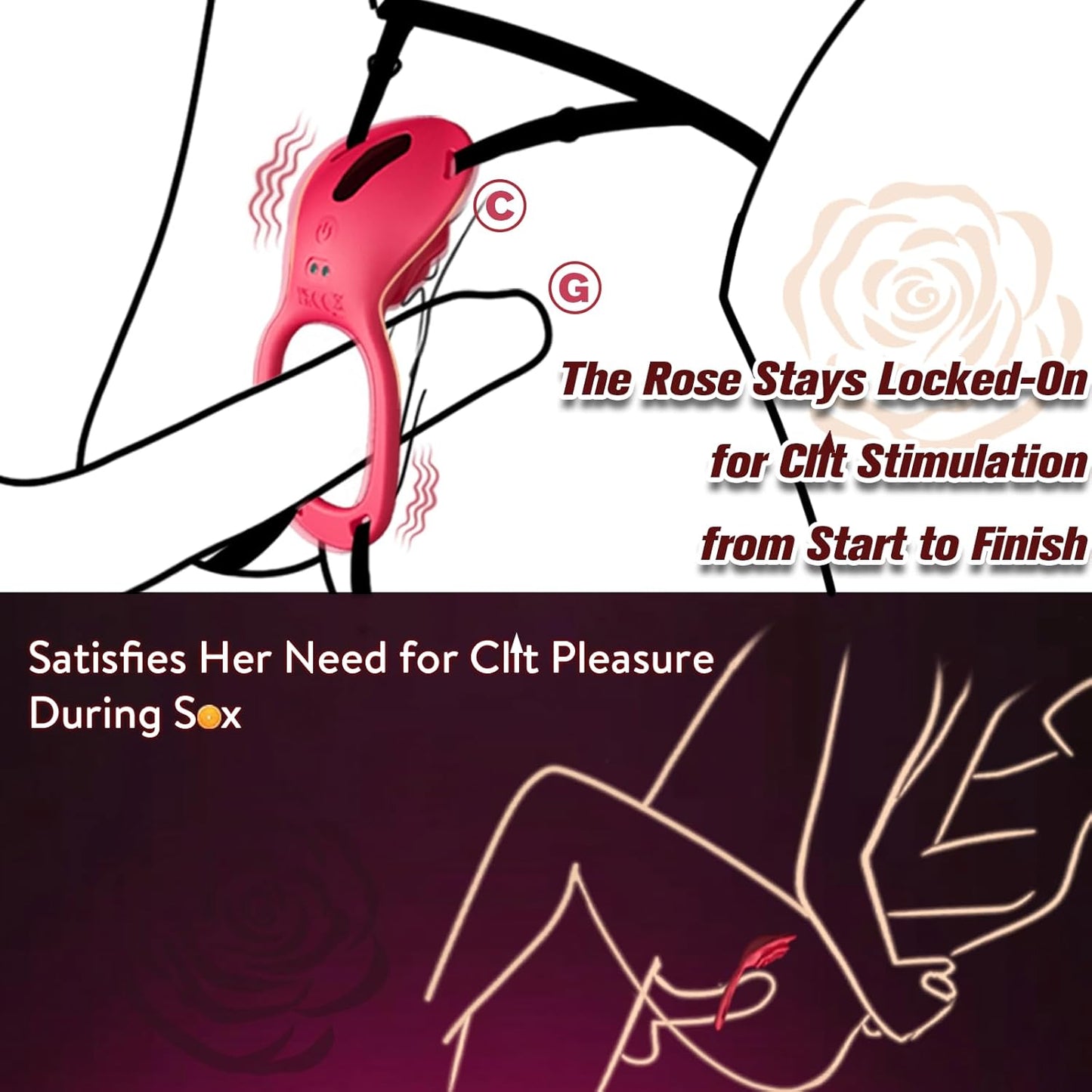 Couples Rose App Remote Control Wearable Vibrator Adult Sex Toy for Women Men Hands Free Clitoral Stimulator