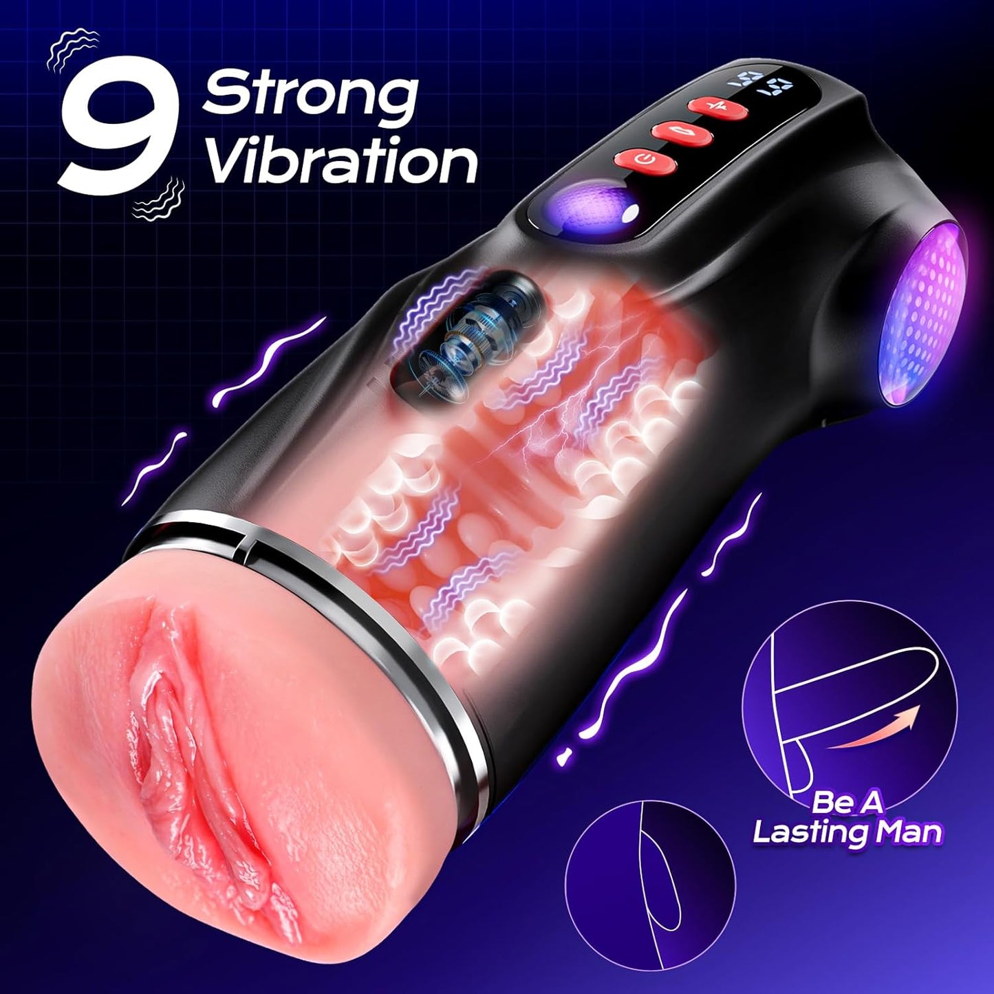 Male Sex Toys 3 Sleeves AI Sync Pocket Pussy Penis Pump 9 Sucking 9 Vibrating APP Control Adult Kit