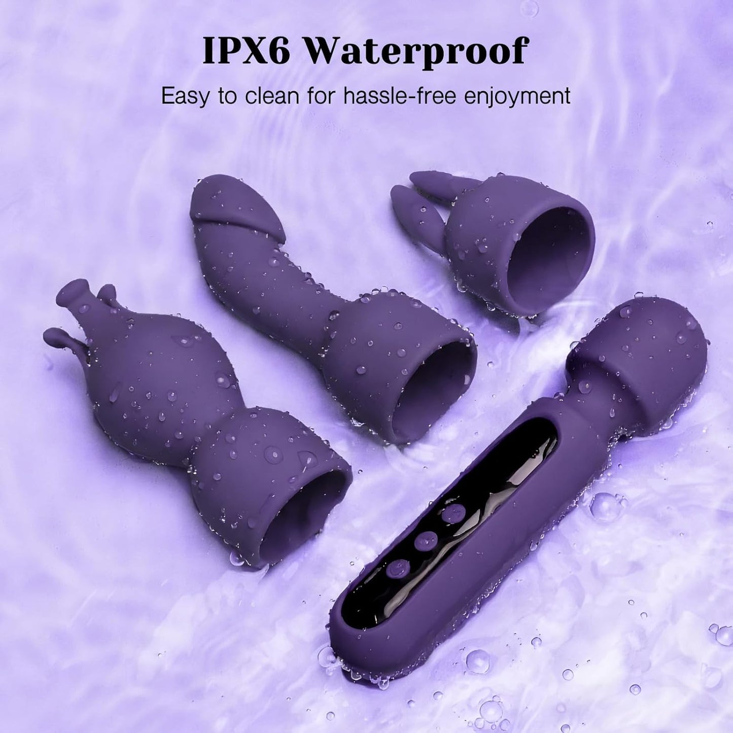 Wand Vibrator Set Couple Adult Toys 3 Attachments for Clit G Spot Glans Vibrating Dildo LCD 10 Patterns 4 Speeds