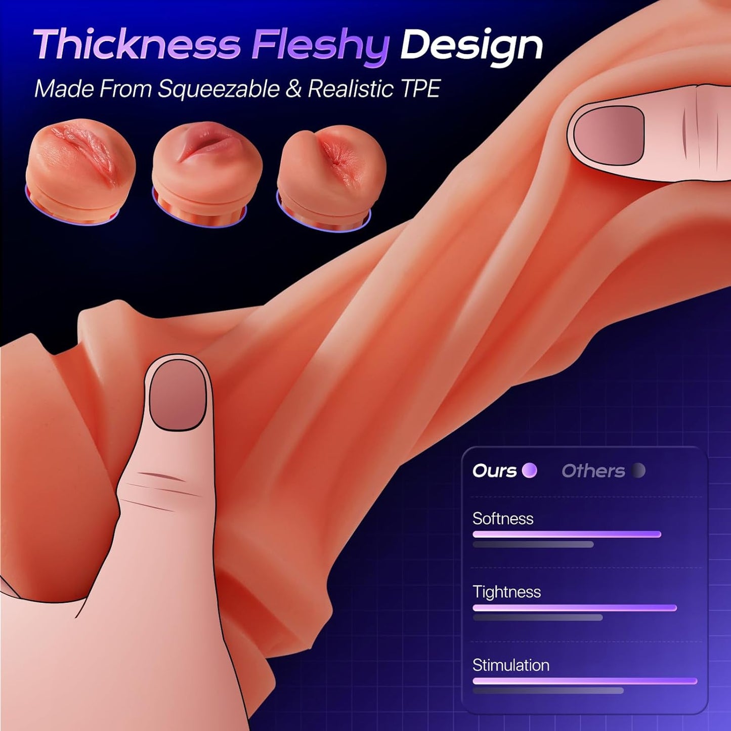 Mens Sex Toy Adult Toys - 3 Sleeves Sets AI Sync APP Male Masturbator Sex Toys for Men with 9 Sucking & 9 Vibrating, Pocket Pussy Penis Pump, Colorful Lighting Stroker Sex Kits