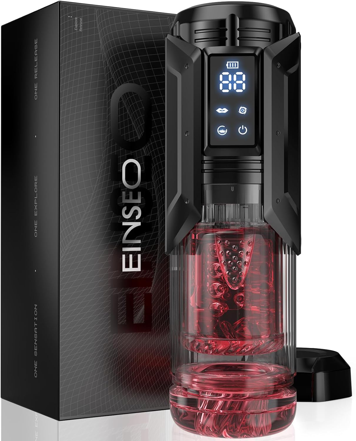 AI Sync Male Penis Pump Waterproof Masturbator 7 Sucking Thrusting Rotating Licking Modes Sex Toy