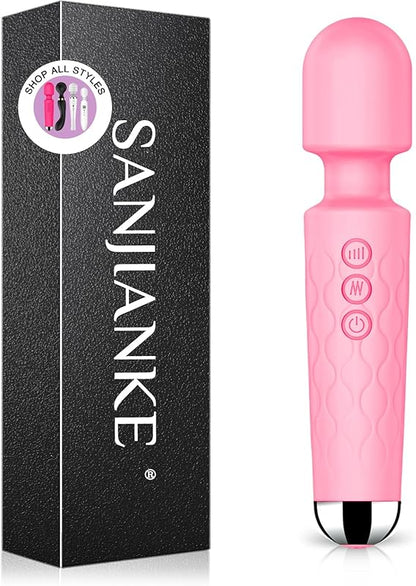 Vibrator Wand Adult Sex Toy G Spot Clit Stimulator 8 Speeds 20 Patterns Waterproof Rose Red