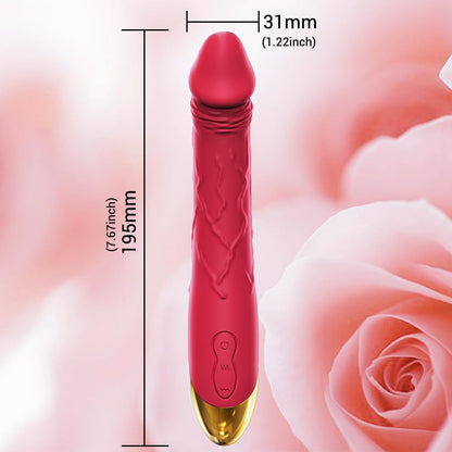7.6 Inch Lifelike Dildo Vibrator Women 10 Vibration Modes Clitoral Gspot Waterproof Rose Sex Toy
