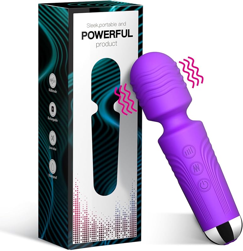 Vibrator Wand Adult Sex Toy G Spot Clit Stimulator 8 Speeds 20 Patterns Waterproof Rose Red