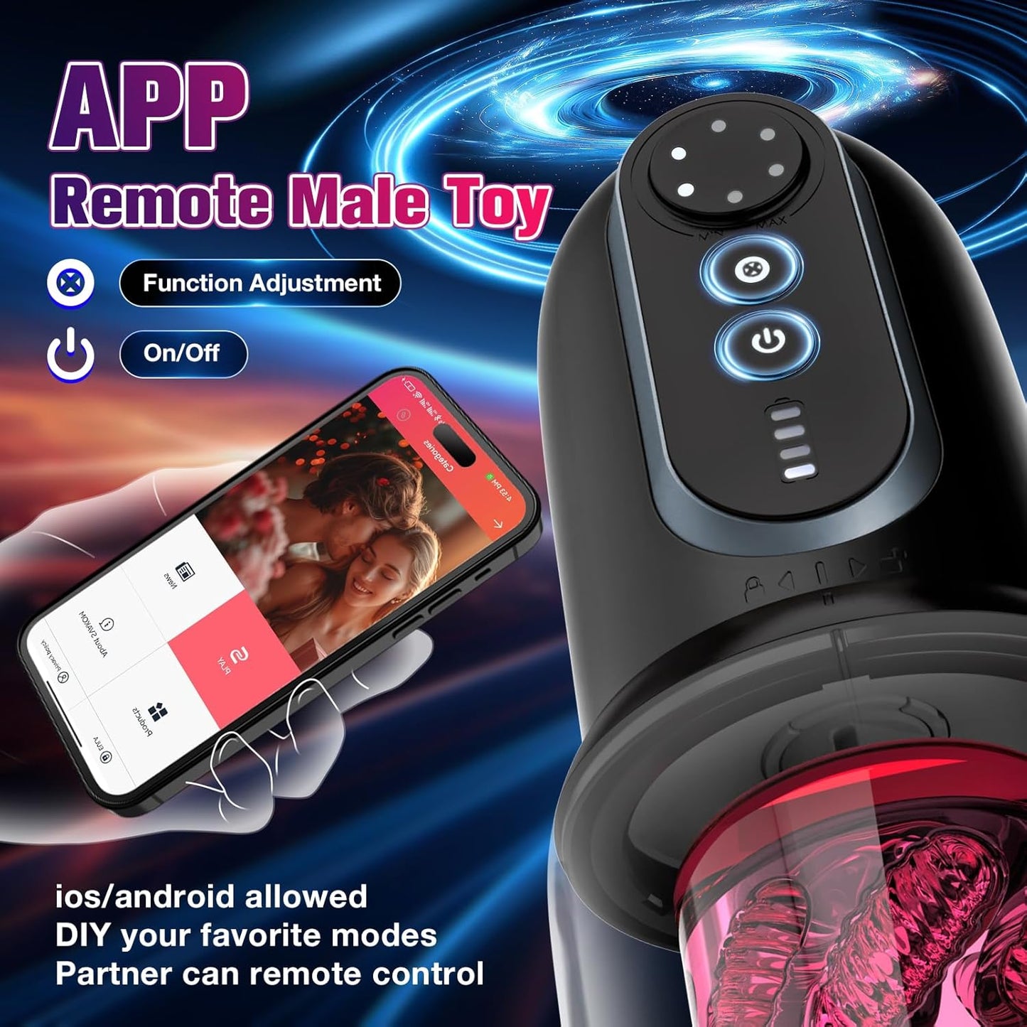 Male Masturbator Sex Toys Pocket Pussy APP Penis Pump Enlargers Auto Sex Machine with Thrust Rotate Suck Lick Power Show