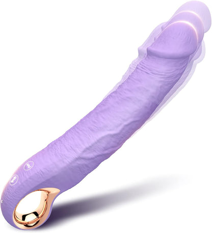 9 Inch Thrusting Vibrator Dildo Sex Toy 10 Vibes 3 Modes Waterproof G Spot Clitoris Stimulator for Women Man Purple