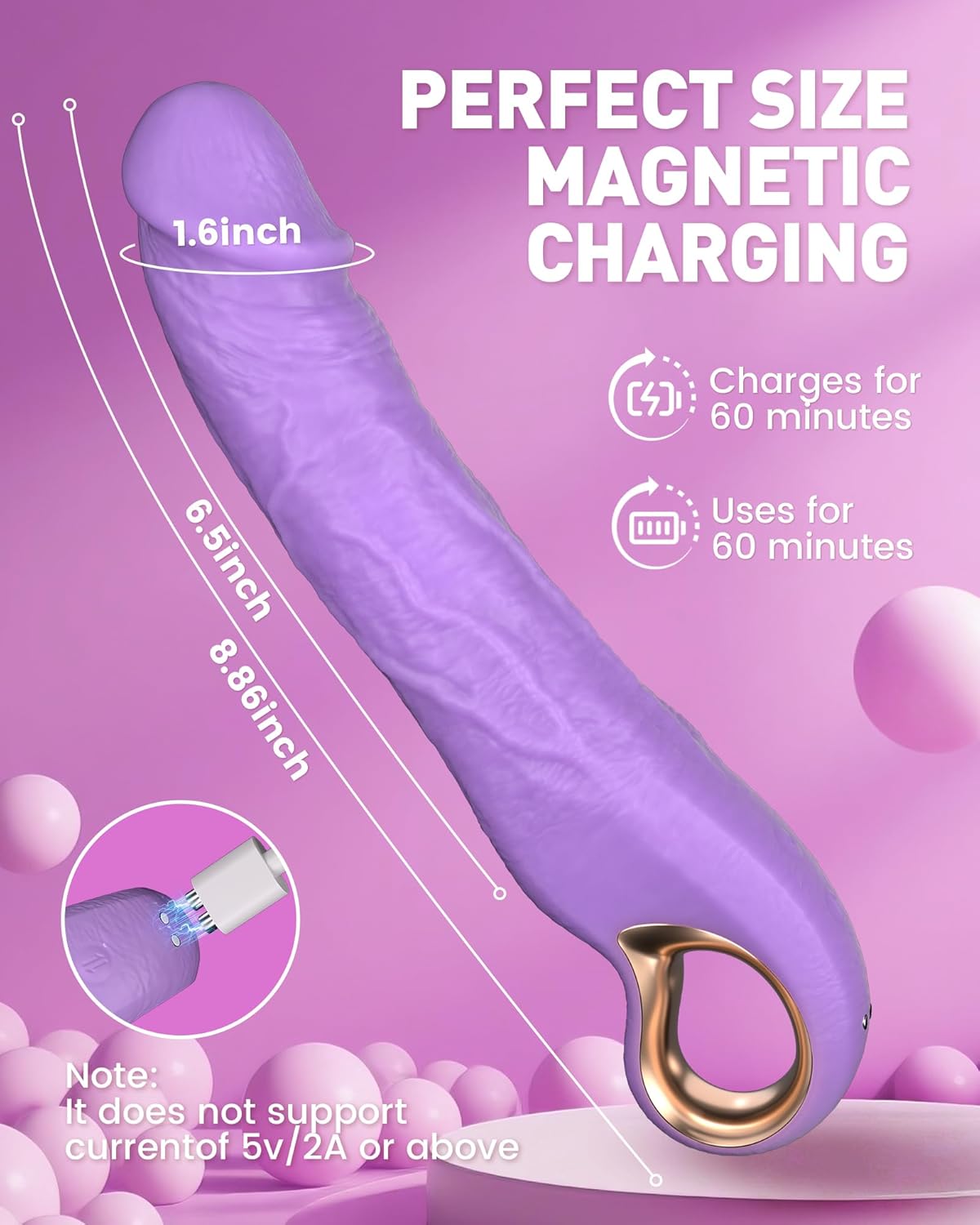 9 Inch Thrusting Vibrator Dildo Sex Toy 10 Vibes 3 Modes Waterproof G Spot Clitoris Stimulator for Women Man Purple