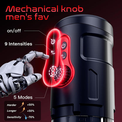 Male Sex Toy with Phone Holder 5 Thrust 9 Rotation Masturbator Cup
