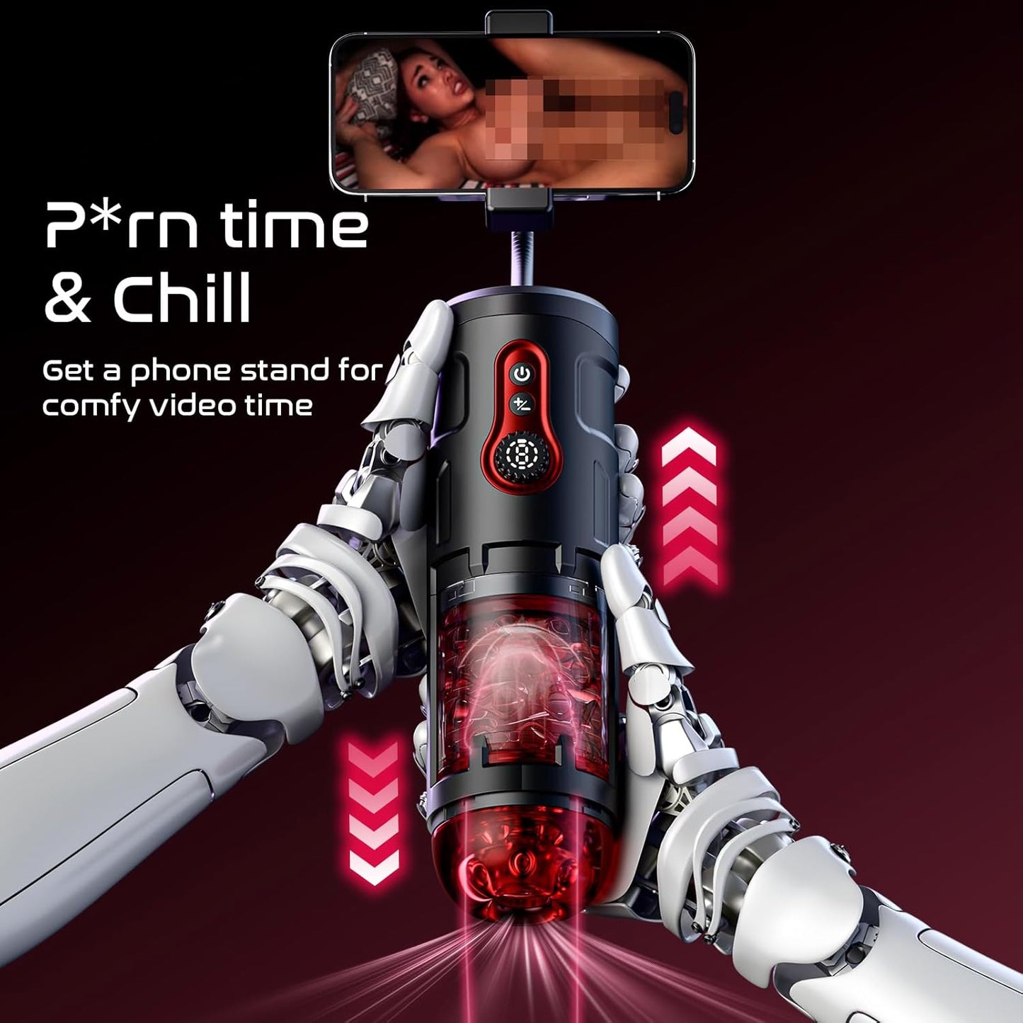 Male Sex Toy with Phone Holder 5 Thrust 9 Rotation Masturbator Cup