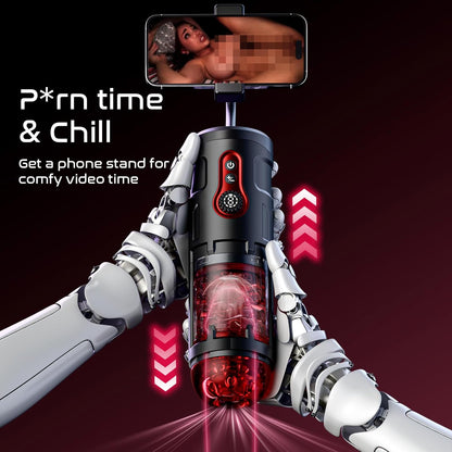Male Sex Toy with Phone Holder 5 Thrust 9 Rotation Masturbator Cup