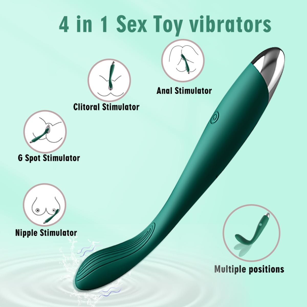 Women Adult Sex Toys Clitoral Vibrator 10 Vib Modes Finger Bullet Waterproof Strapless Anal Toys for Couples Green