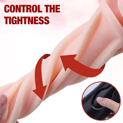 Mens Vibrating Sex Toy Male Masturbator 7.5" Depth Pocket Pussy with Lifelike Textured Vagina Soft Stroker for Adults