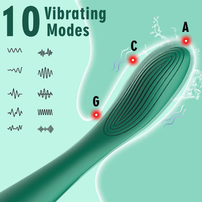 Women Adult Sex Toys Clitoral Vibrator 10 Vib Modes Finger Bullet Waterproof Strapless Anal Toys for Couples Green