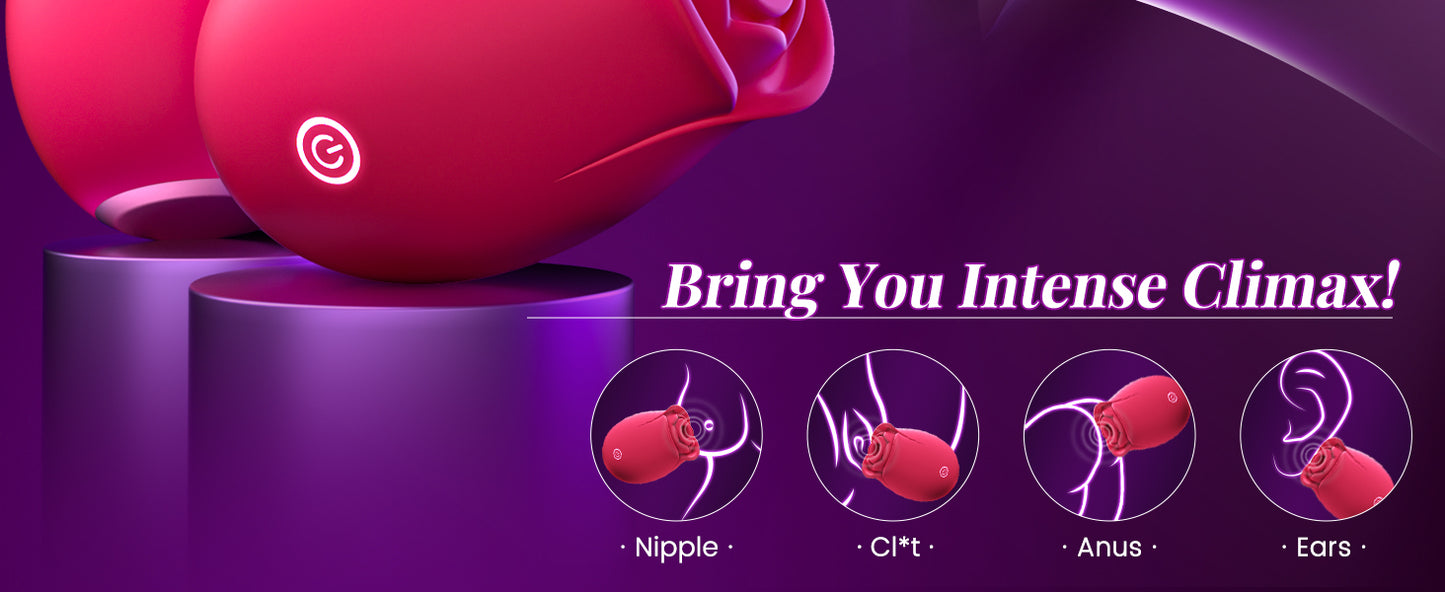 Sex Toys Rose Dildo Vibrator - Upgraded Adult Toys with 5 Sucking & Vibrating Modes for Women Clitoral Nipple, Rose Sucker Sex Toy Clitoral G Spot Vibrators for Woman Couples Adult Sex Games