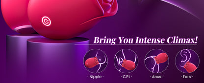 Sex Toys Rose Dildo Vibrator - Upgraded Adult Toys with 5 Sucking & Vibrating Modes for Women Clitoral Nipple, Rose Sucker Sex Toy Clitoral G Spot Vibrators for Woman Couples Adult Sex Games
