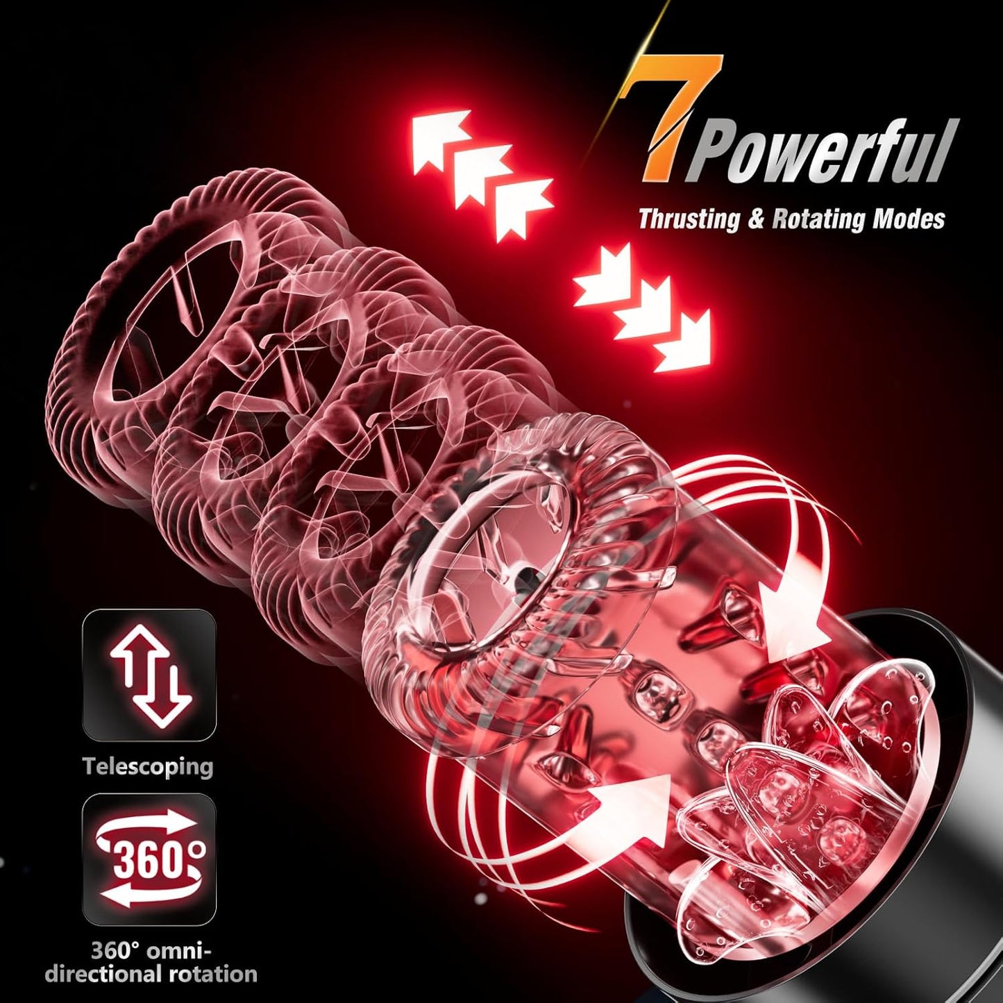 Male Masturbator AI Sync Penis Pump 12S Vacuum 7 Thrust Rotate Vibe Adult Toy