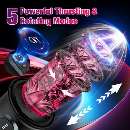 Male Masturbator Sex Toys Pocket Pussy APP Penis Pump Enlargers Auto Sex Machine with Thrust Rotate Suck Lick Power Show