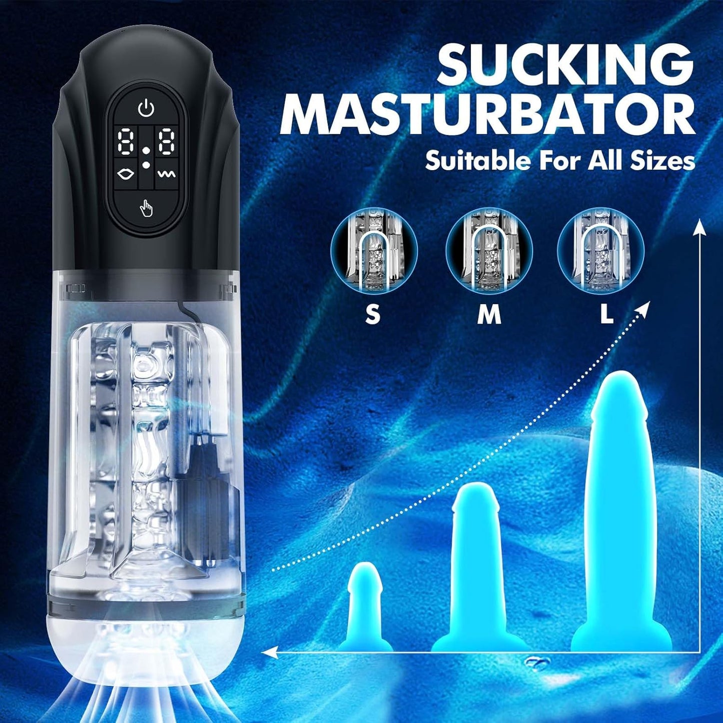 Upgraded Automatic Sucking Male Masturbator Cup 10 Vibrating Suction Modes Hands Free Blowjob Pocket Pussy 3D Textured