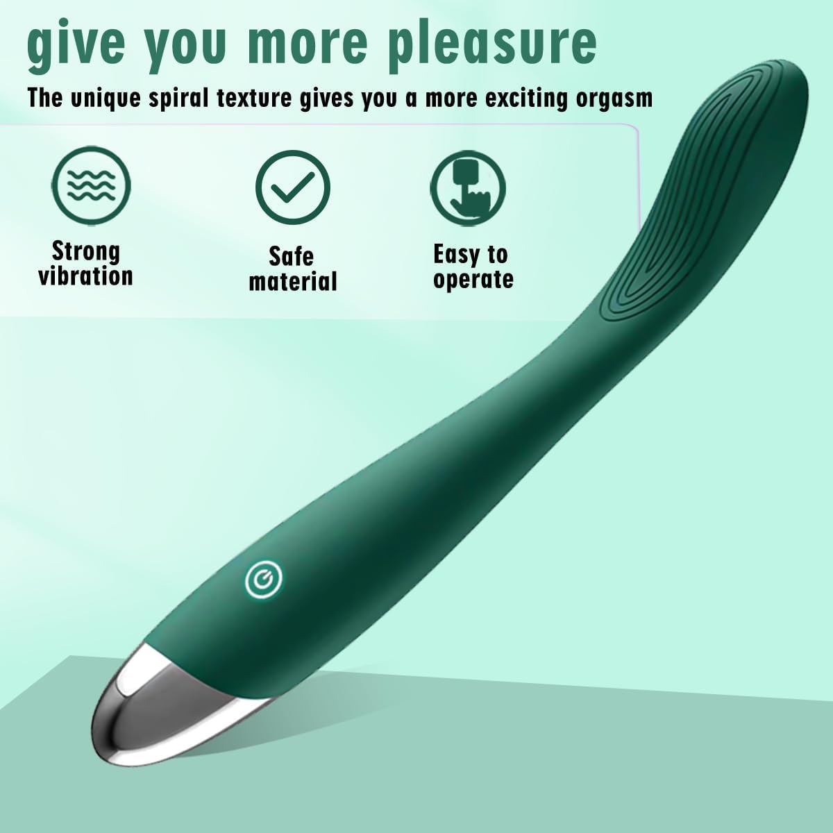 Women Adult Sex Toys Clitoral Vibrator 10 Vib Modes Finger Bullet Waterproof Strapless Anal Toys for Couples Green