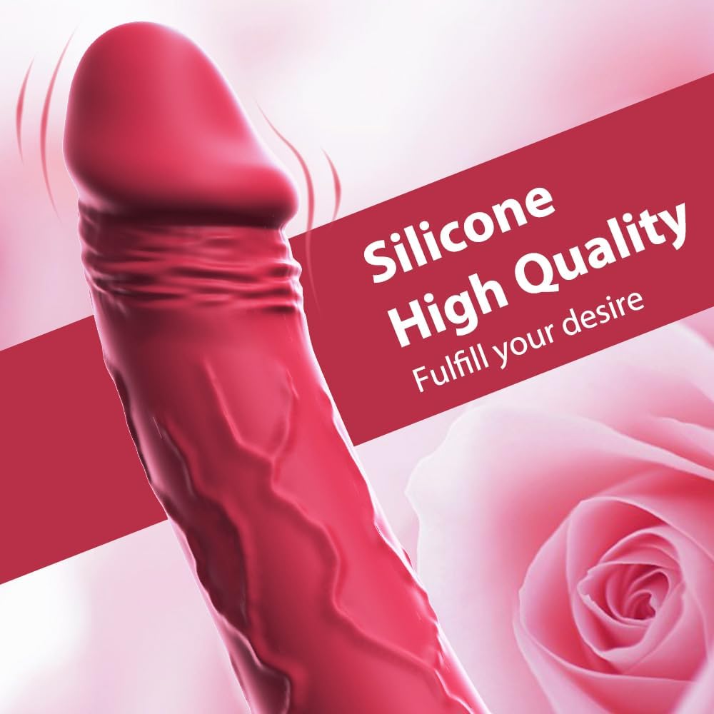 7.6 Inch Lifelike Dildo Vibrator Women 10 Vibration Modes Clitoral Gspot Waterproof Rose Sex Toy