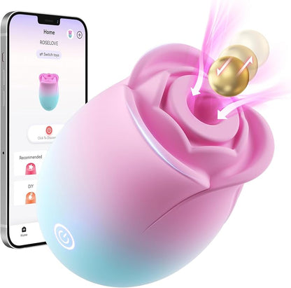 Sex Toys Rose Dildo Vibrator - Upgraded Adult Toys with 5 Sucking & Vibrating Modes for Women Clitoral Nipple, Rose Sucker Sex Toy Clitoral G Spot Vibrators for Woman Couples Adult Sex Games