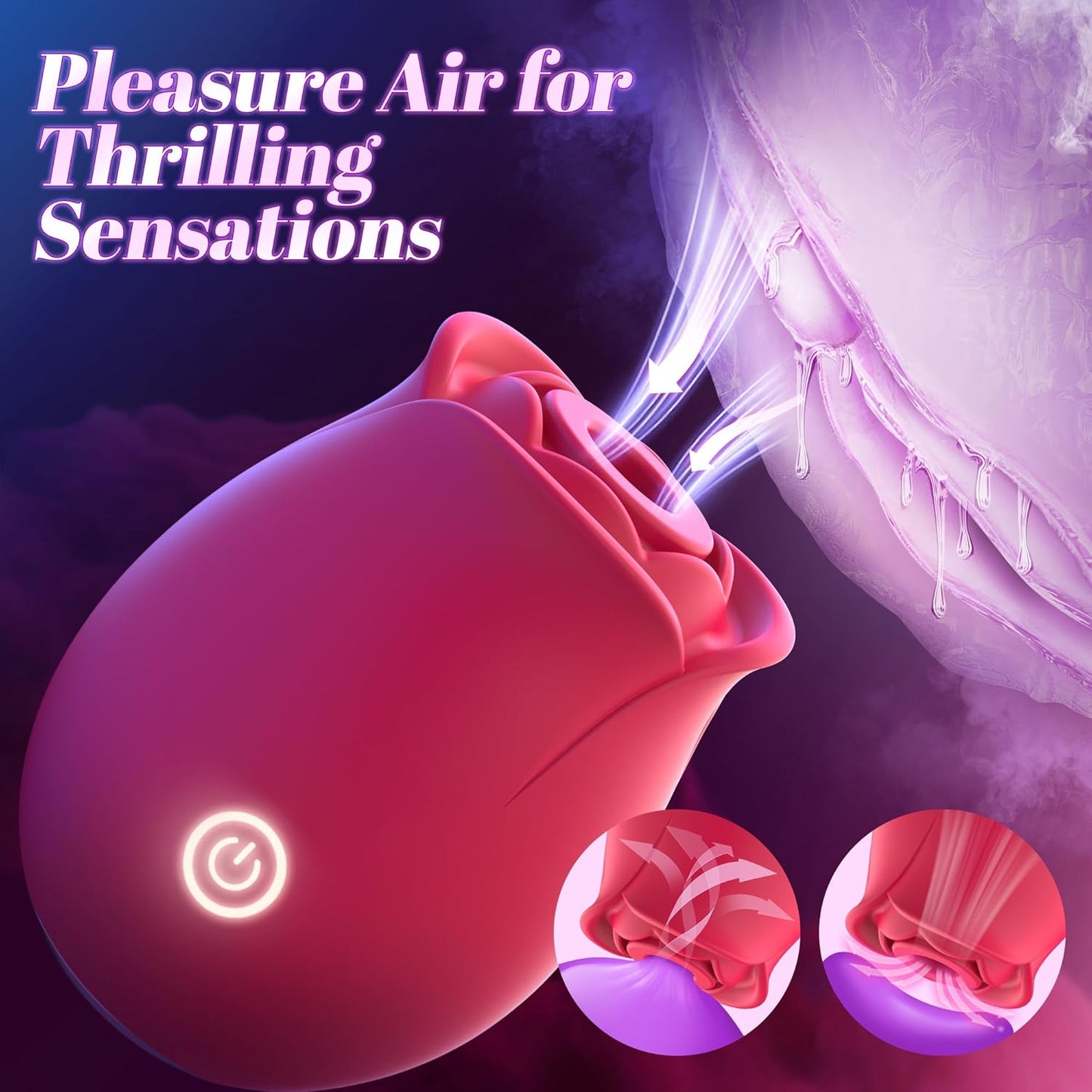 Sex Toys Rose Dildo Vibrator - Upgraded Adult Toys with 5 Sucking & Vibrating Modes for Women Clitoral Nipple, Rose Sucker Sex Toy Clitoral G Spot Vibrators for Woman Couples Adult Sex Games