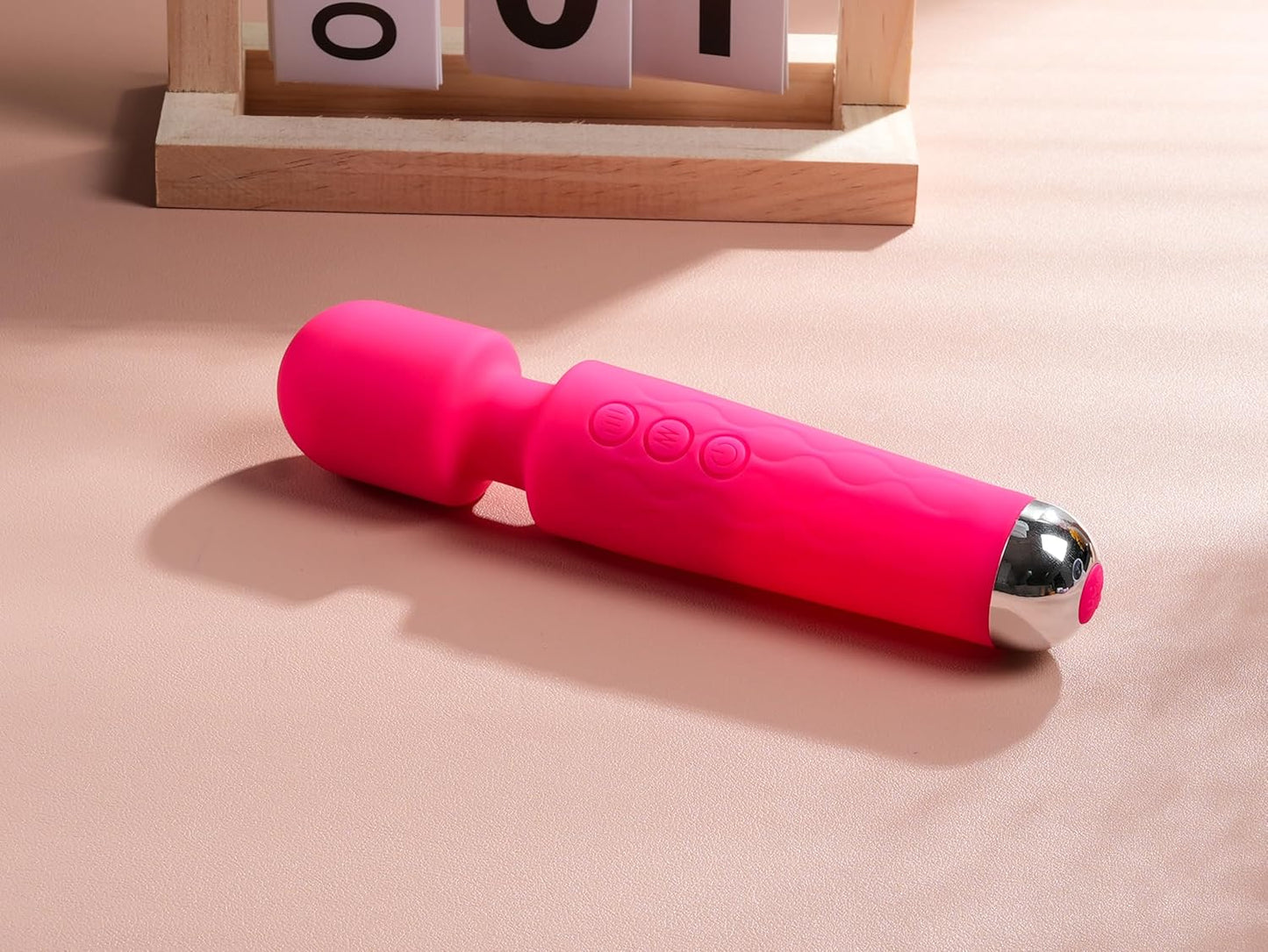 Vibrator Wand Adult Sex Toy G Spot Clit Stimulator 8 Speeds 20 Patterns Waterproof Rose Red