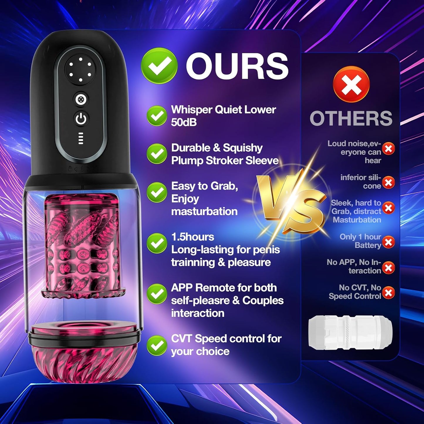 Male Masturbator Sex Toys Pocket Pussy APP Penis Pump Enlargers Auto Sex Machine with Thrust Rotate Suck Lick Power Show