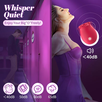 Sex Toys Rose Dildo Vibrator - Upgraded Adult Toys with 5 Sucking & Vibrating Modes for Women Clitoral Nipple, Rose Sucker Sex Toy Clitoral G Spot Vibrators for Woman Couples Adult Sex Games