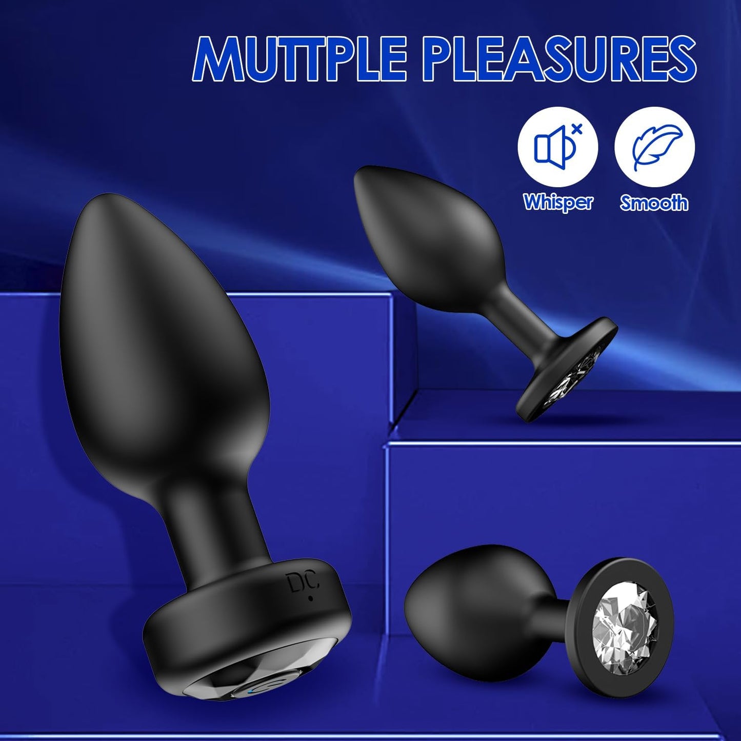 Remote Control Silicone Anal Plug Vibrator Kit 10 Modes Prostate Massager Adult Black