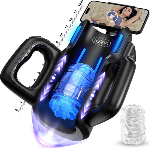 Automatic Electric Male Masturbator 12times/s Thrusting Sex Toys for Men with Phone Holder Soft Pocket Pussy