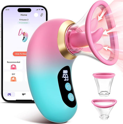 Women's Vibrator Adult Sex Toys 5IN1 Sucking Rose Vibrator 3 Sucking 9 Tongue Licking Vibrating LCD Removable Cup Toy