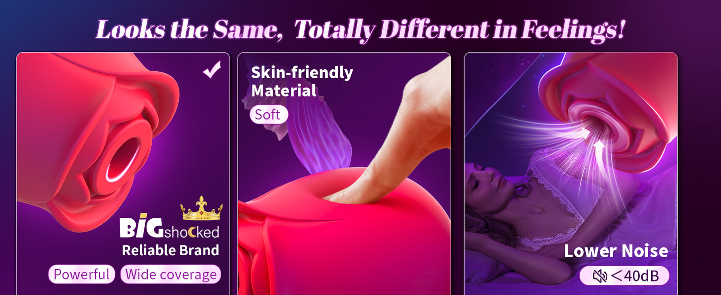 Sex Toys Rose Dildo Vibrator - Upgraded Adult Toys with 5 Sucking & Vibrating Modes for Women Clitoral Nipple, Rose Sucker Sex Toy Clitoral G Spot Vibrators for Woman Couples Adult Sex Games