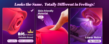 Sex Toys Rose Dildo Vibrator - Upgraded Adult Toys with 5 Sucking & Vibrating Modes for Women Clitoral Nipple, Rose Sucker Sex Toy Clitoral G Spot Vibrators for Woman Couples Adult Sex Games