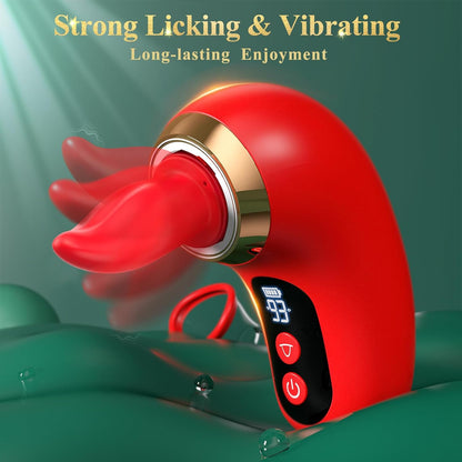 Women's Vibrator Adult Sex Toys 5IN1 Sucking Rose Vibrator 3 Sucking 9 Tongue Licking Vibrating LCD Removable Cup Toy