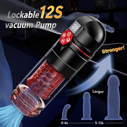 Male Masturbator AI Sync Penis Pump 12S Vacuum 7 Thrust Rotate Vibe Adult Toy