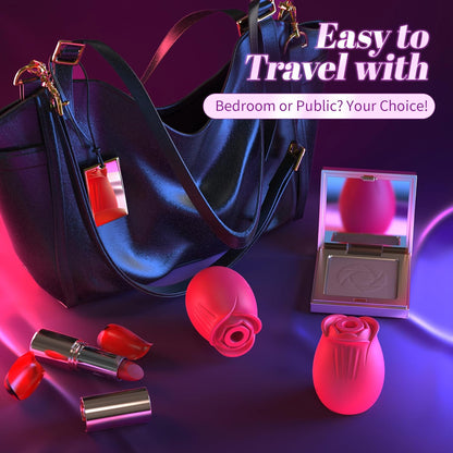 Sex Toys Rose Dildo Vibrator - Upgraded Adult Toys with 5 Sucking & Vibrating Modes for Women Clitoral Nipple, Rose Sucker Sex Toy Clitoral G Spot Vibrators for Woman Couples Adult Sex Games